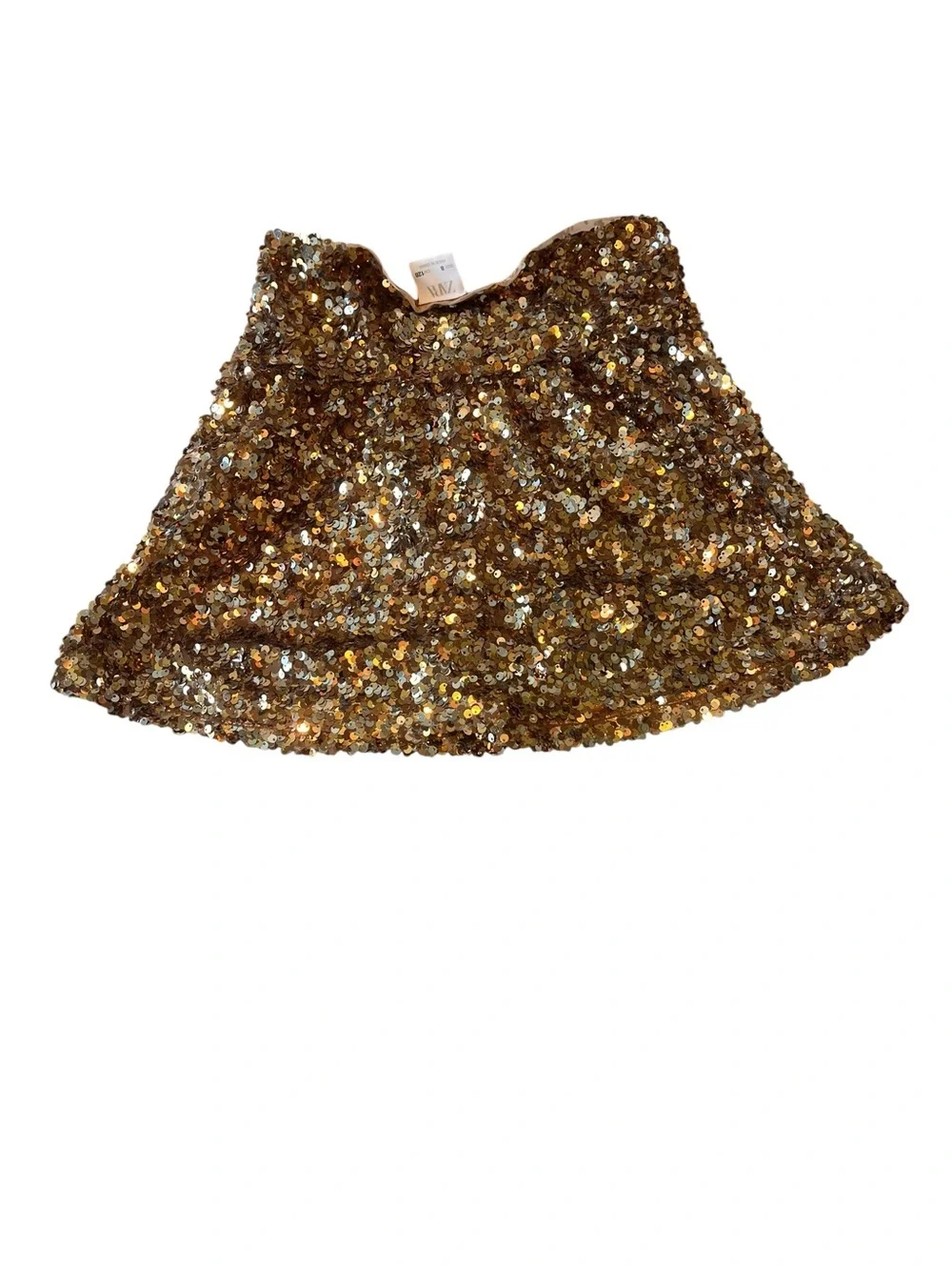Zara Girls Gold Sequin Mini Skirt Size 8